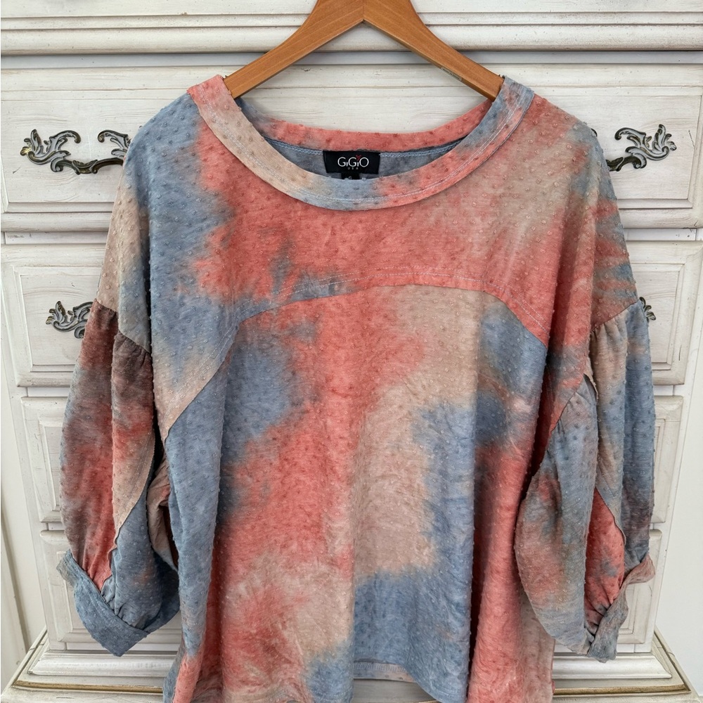 GIGIO Women's Multicolor Tie-Dye blouse Round neck